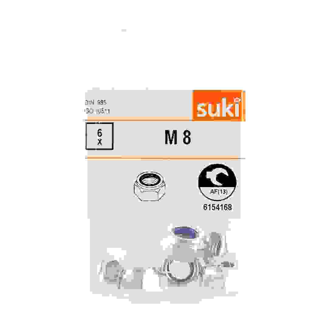 Suki 6154137 M8 Self-Lock Hex Nuts (Pack of 6)