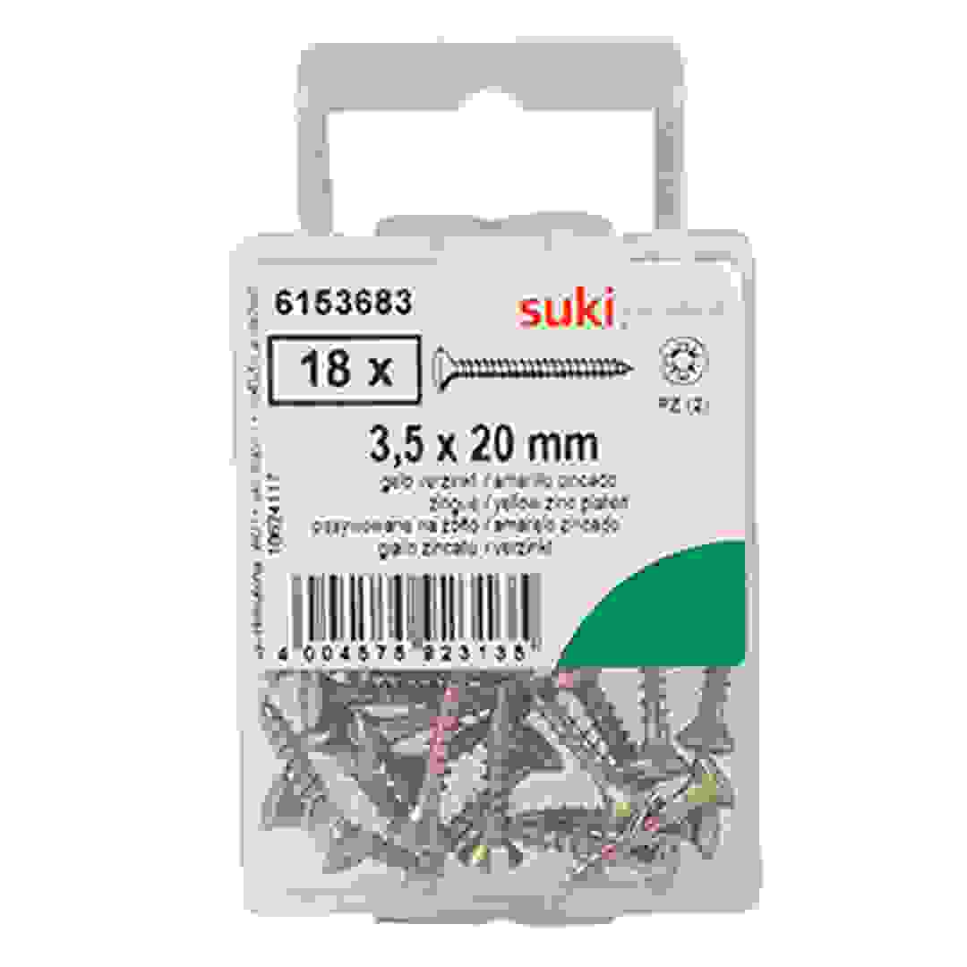 Suki Oval-Head Chipboard Screws (3.5 x 20 mm, Pack of 18)