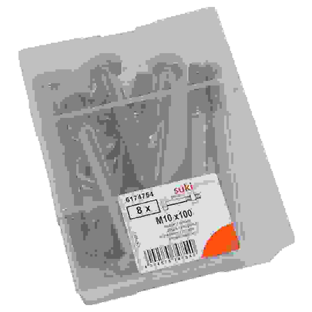 Suki Zinc-Plated DIN601Hex Screws (M10, Pack of 8)