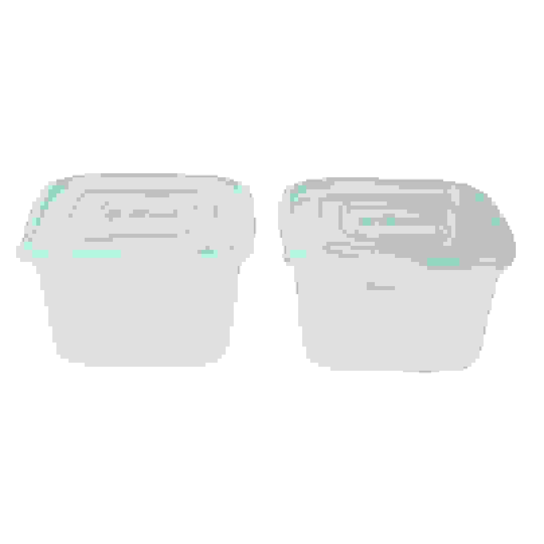 Lock & Lock EZLock Square Food Containers (970 ml, Set of 2, Pastel Blue)