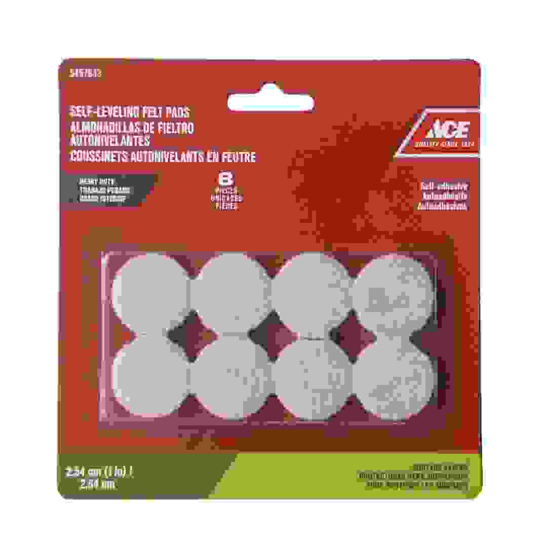 حزمة قواعد لباد دائرية لاصقة ذاتية التسوية إيس (2.54 سم، 8 قطع)