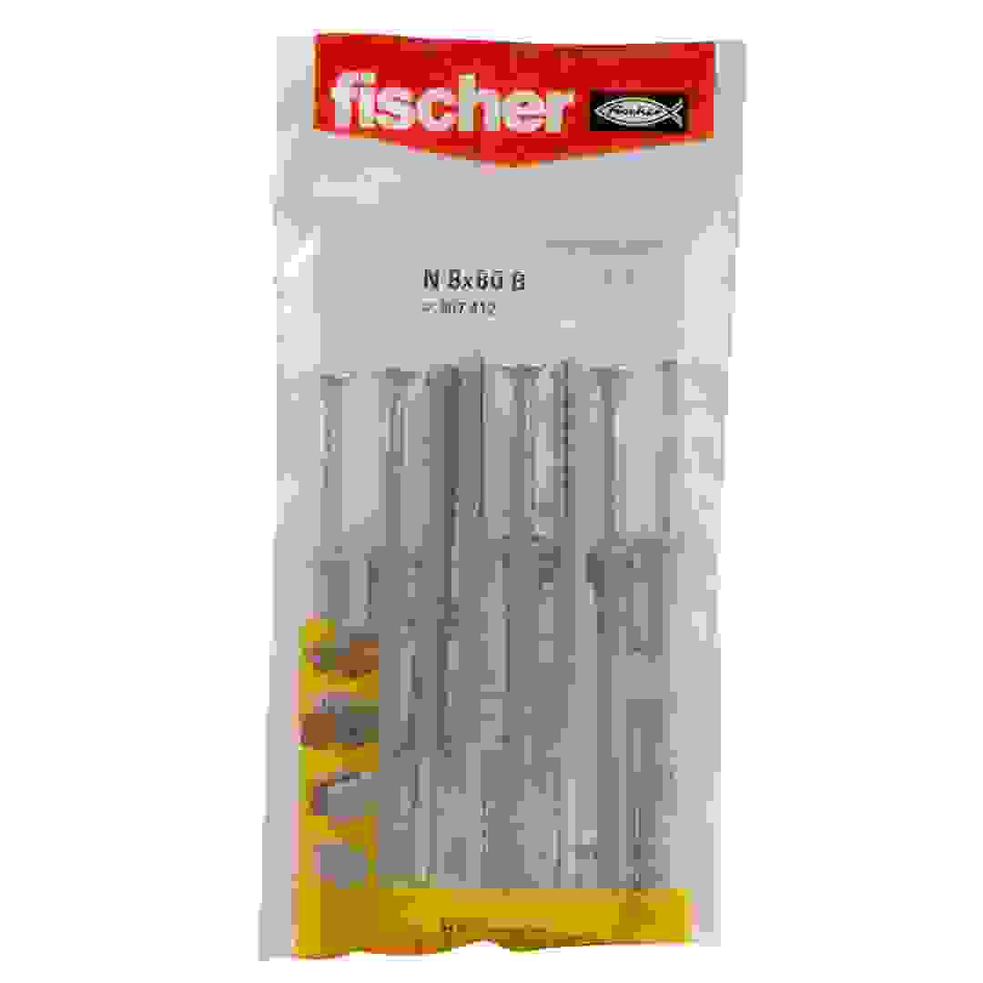 Fischer Hammerfix with Galvanized Countersunk Head (8 x 0.8 cm, Pack of 8)