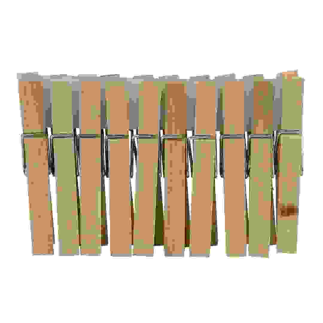 علبة ملاقط غسيل خشبية كلاسيكية هاني كان دو (50 قطعة)