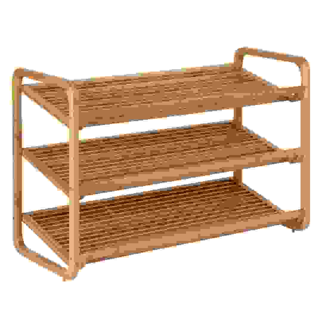 Honey-Can-Do 3-Tier Deluxe Bamboo Shoe Shelf (22.2 × 72.4 × 53.3 cm)