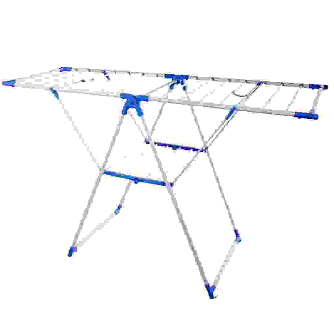 Youlite Foldable Powder-Coated Wing Clothes Rack (Blue)