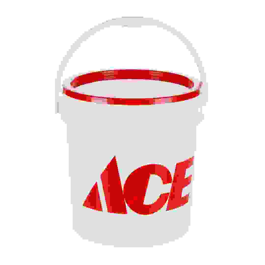 Ace Plastic Bucket (20 L, White/Red)