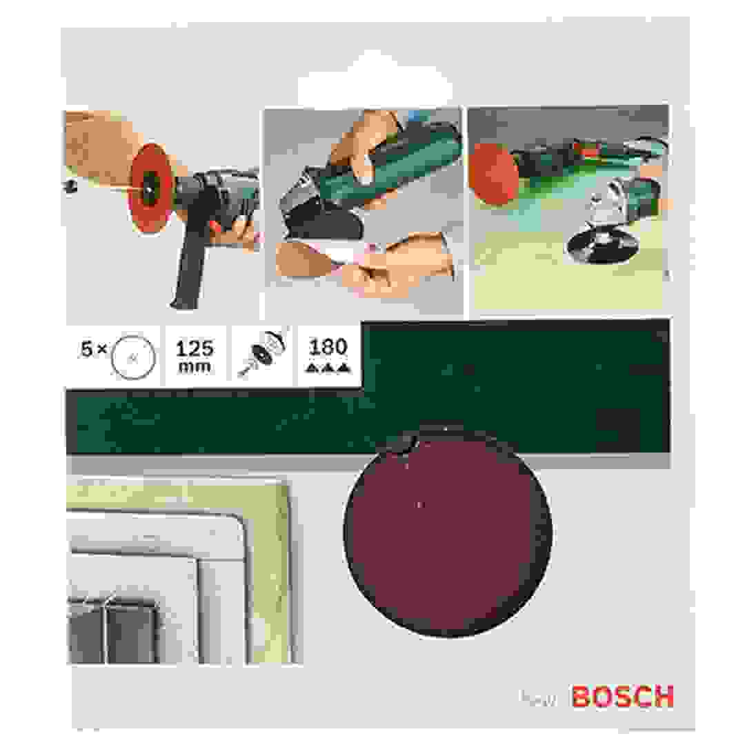 Bosch G180 Sanding Sheet (125 mm, Pack of 5, Red)