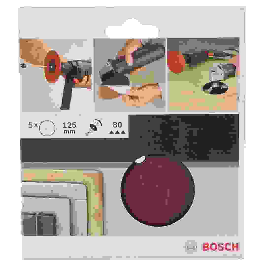 Bosch G80 Sanding Sheets (125 mm, Pack of 5)