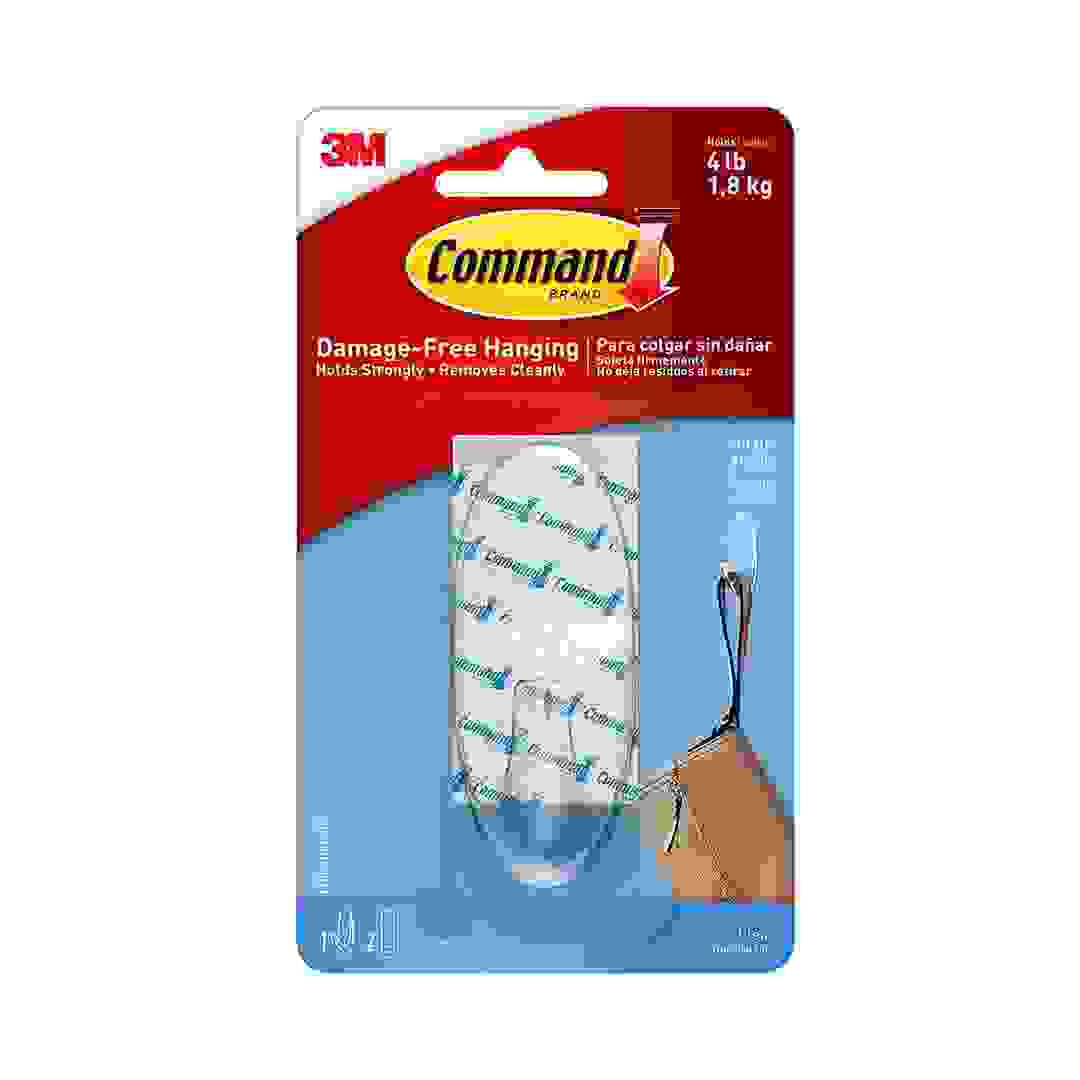 3M Command Adhesive Hook (3.5 x 8.6 cm, Large, Clear)
