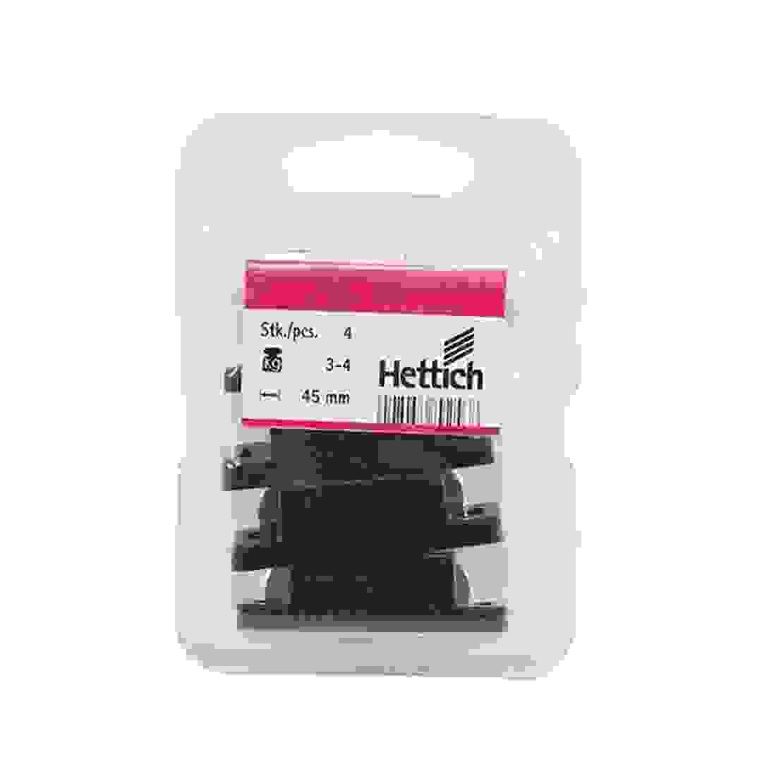 Hettich Magnetic Catch (13.3 x 45.3 x 14.5 mm, Black, Pack of 4)