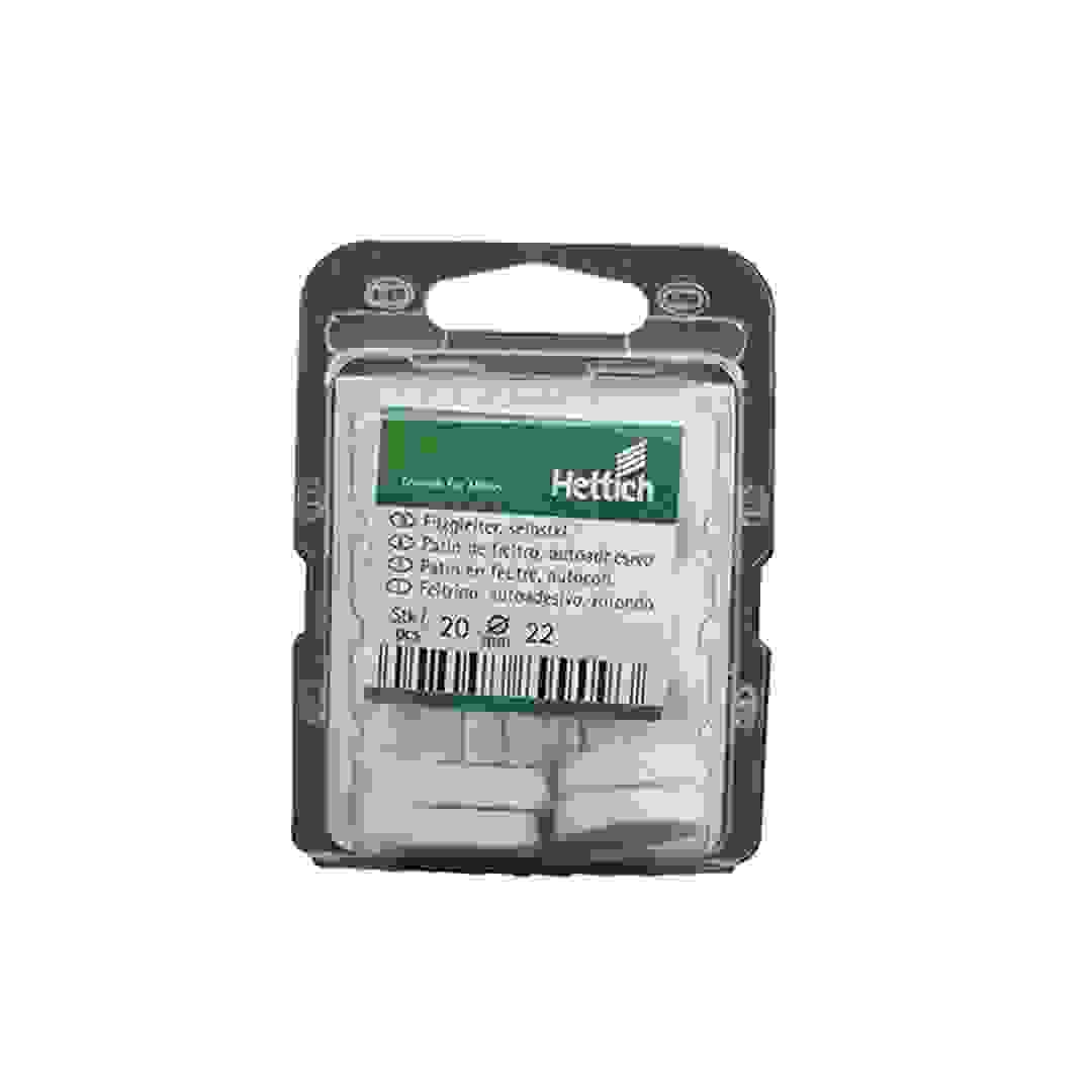 Hettich Felt Sliders (White, 22 x 5 mm, Pack of 20)