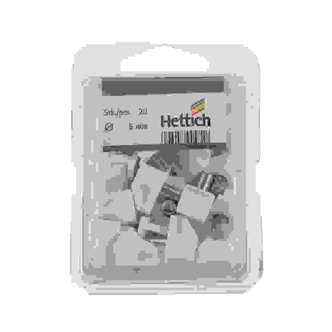 دعامات هيتتش للأرفف مع مسمار فولاذي (5 ملم، أبيض، حزمة من 20)