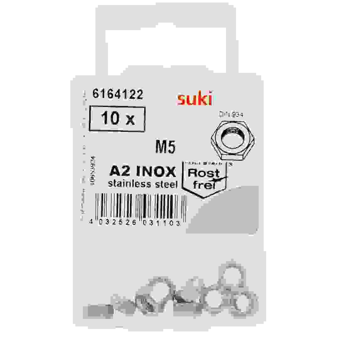 Suki 6164122 M5 Hexagonal Nuts (Pack of 10)
