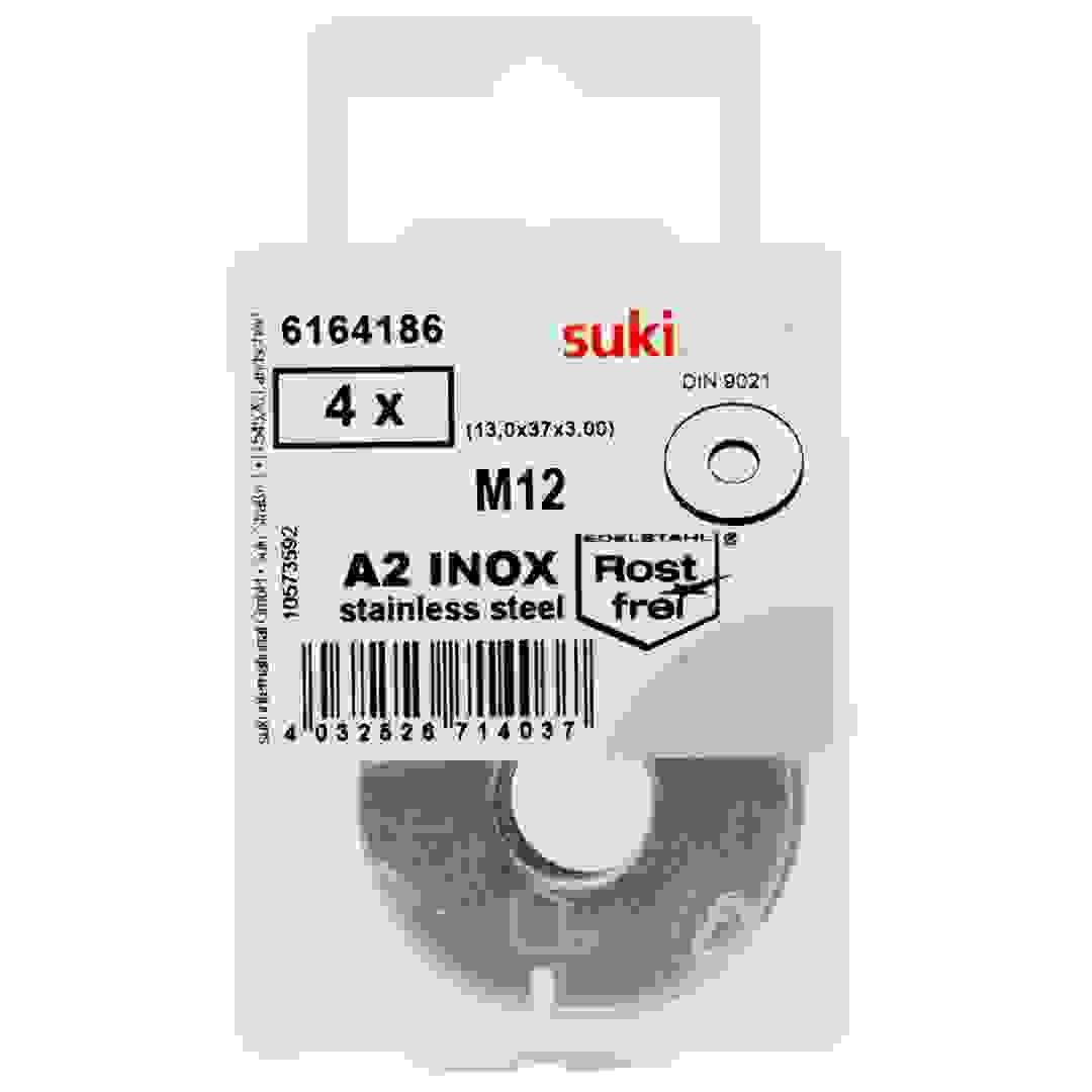 Suki DIN 9021 Stainless Steel Washer (M12, pack of 4)