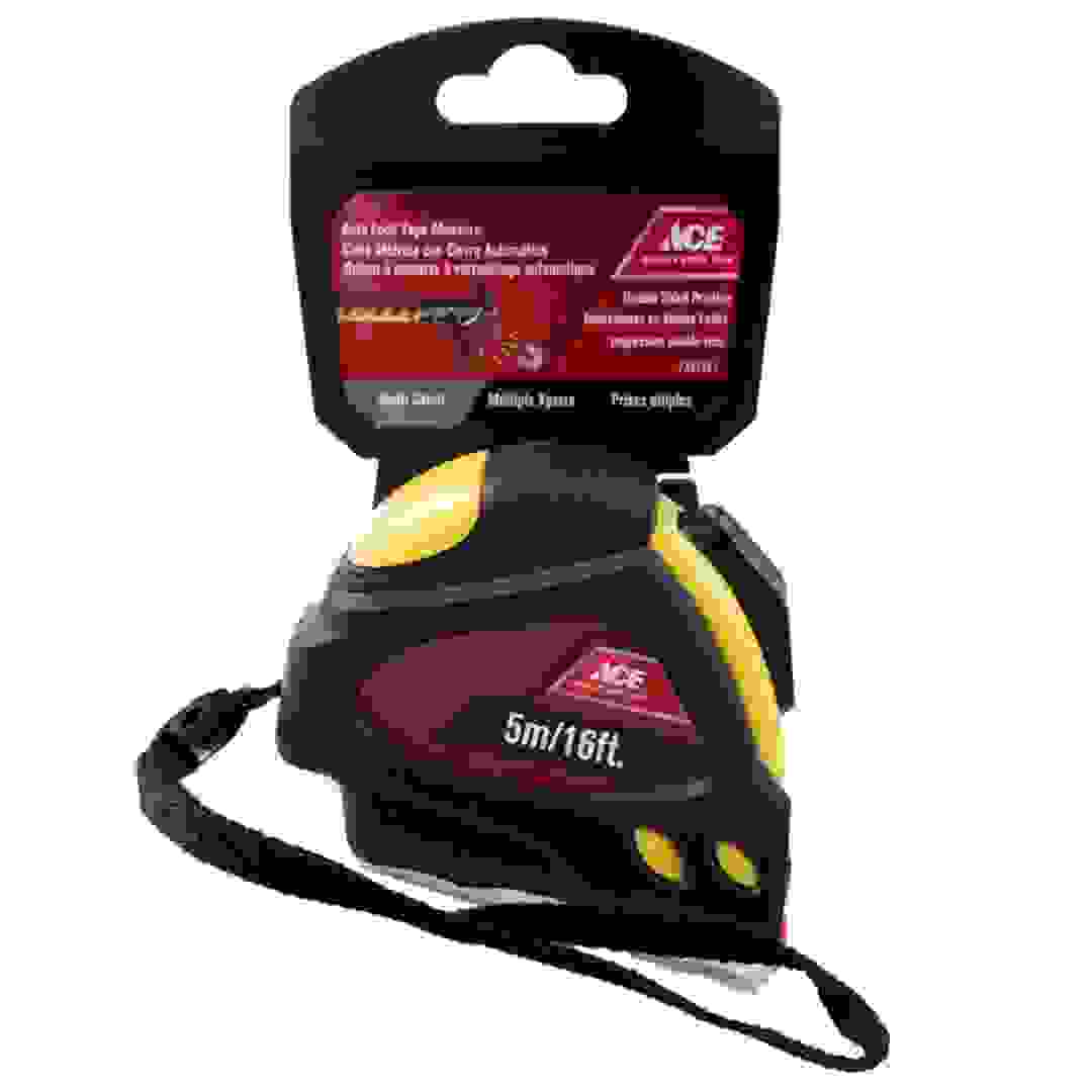 Ace Retractable Measuring Tape (500 cm, Black/Yellow)