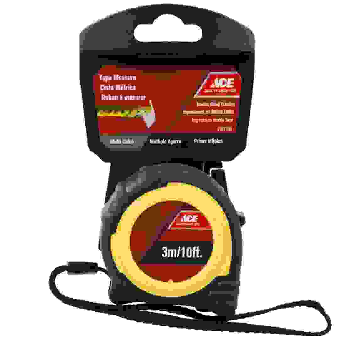 Ace 2-Position TPR Measuring Tape (300 cm, Black/Yellow)