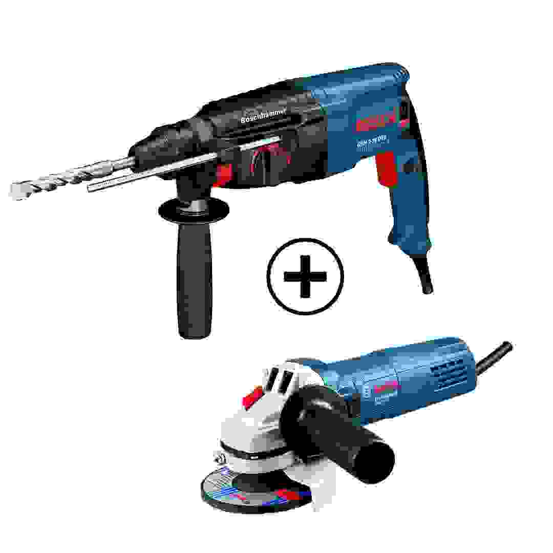 Bosch GBH 2-26 DRE 800 W Corded Brushed Rotary Hammer Drill + Grinder + Bits + 5 Discs
