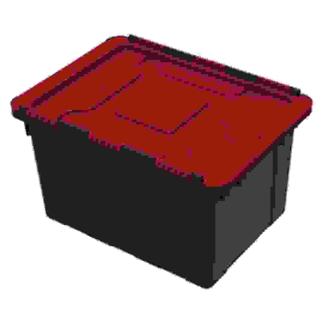 صندوق تخزين من الدرجة الصناعية بغطاء مفصلي (45.4 لتر)