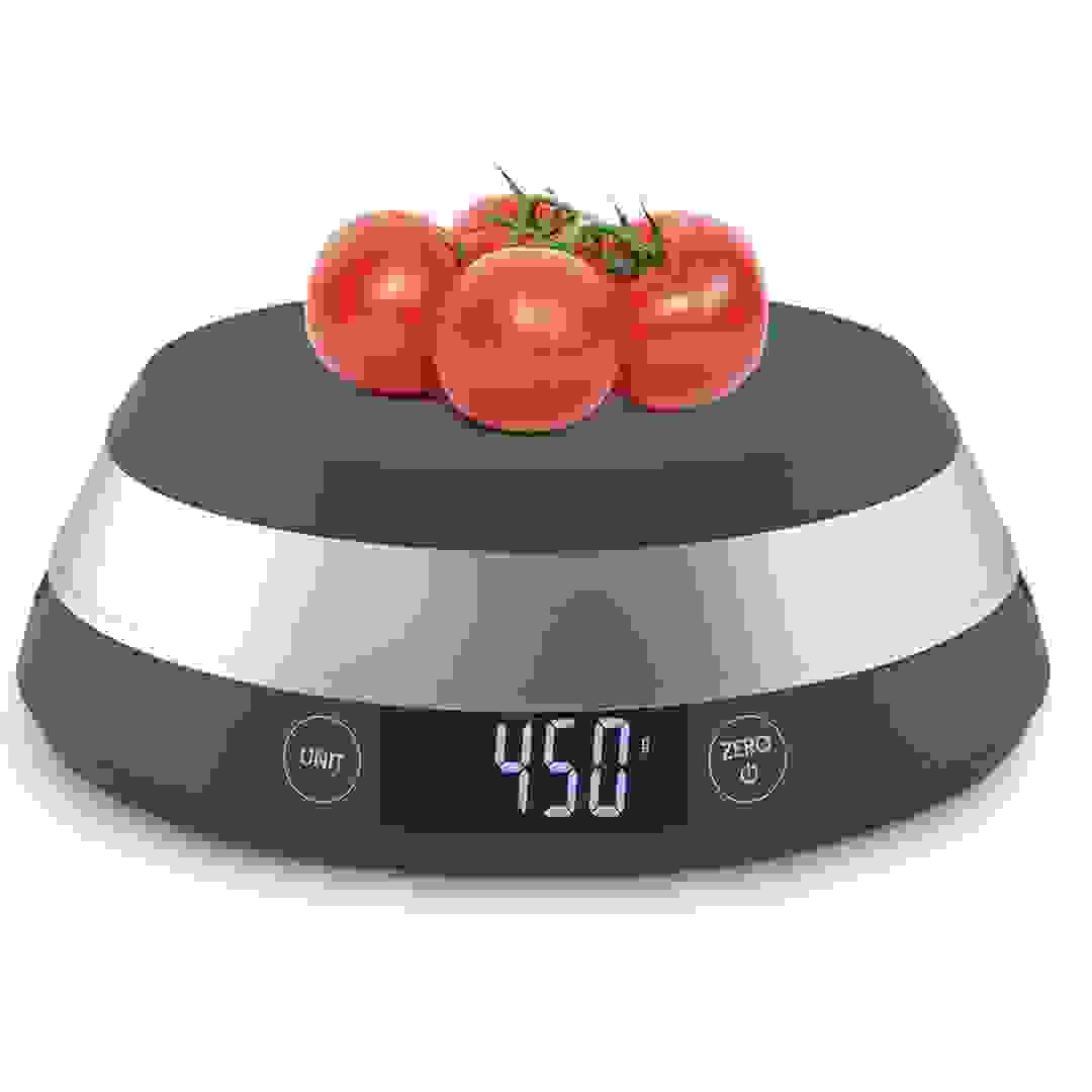 ميزان رقمي بغطاء سويتش سكيل 2 في 1 (22.1 × 8.9 سم، أسود وفضي)