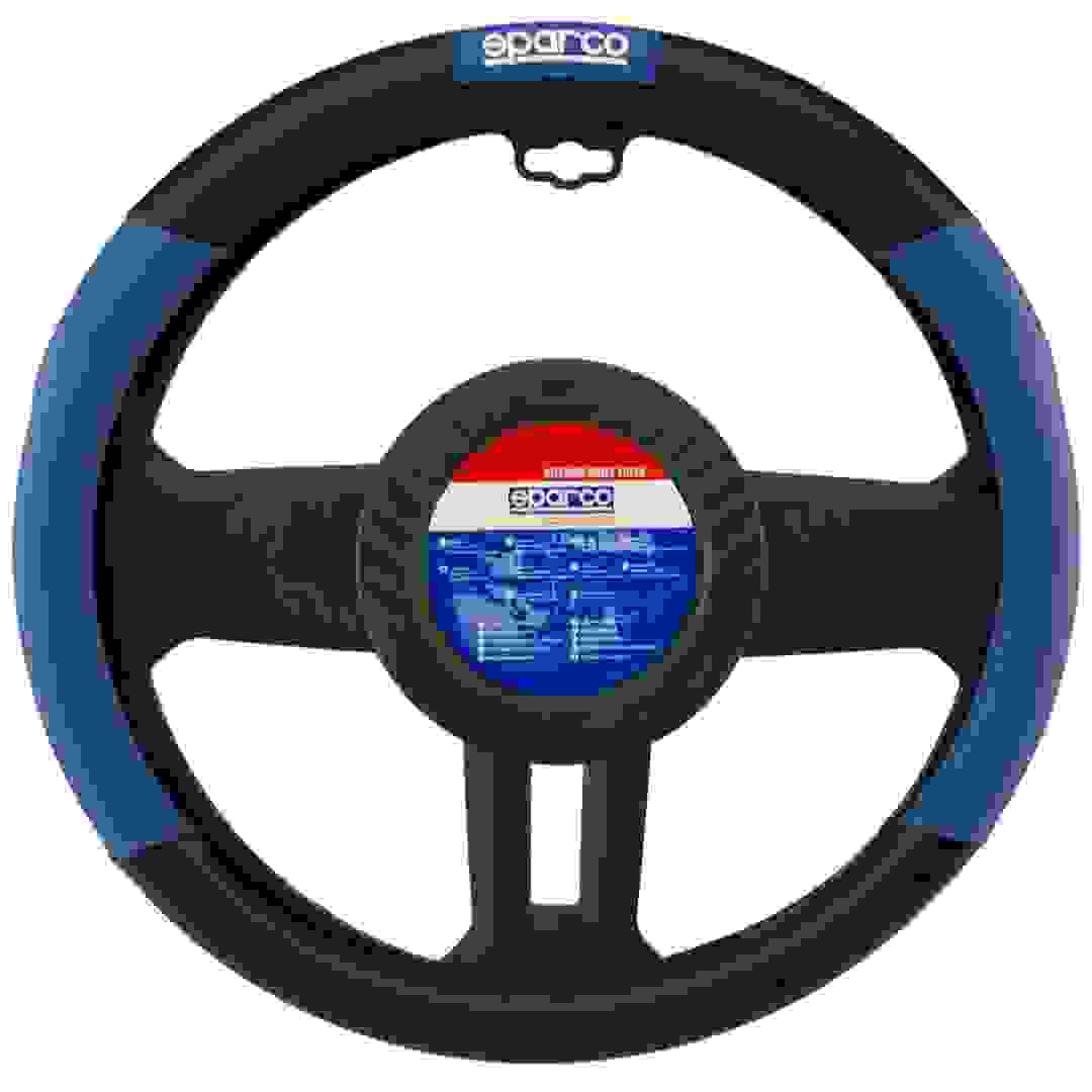 غطاء عجلة قيادة سباركو (أسود وأزرق)