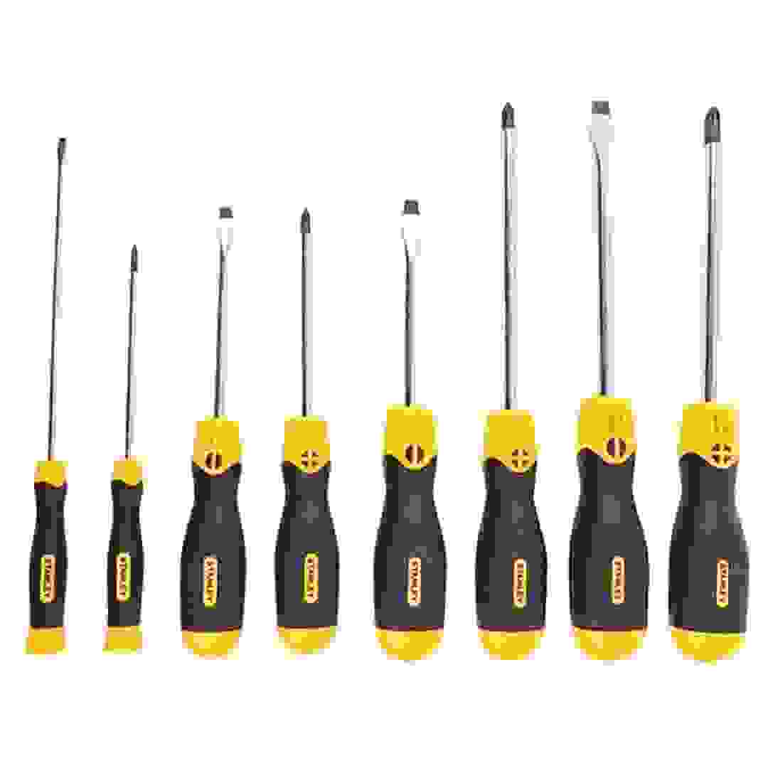 طقم مفكات براغي بمقابض مبطنة (مجموعة من 8، أسود/أصفر)