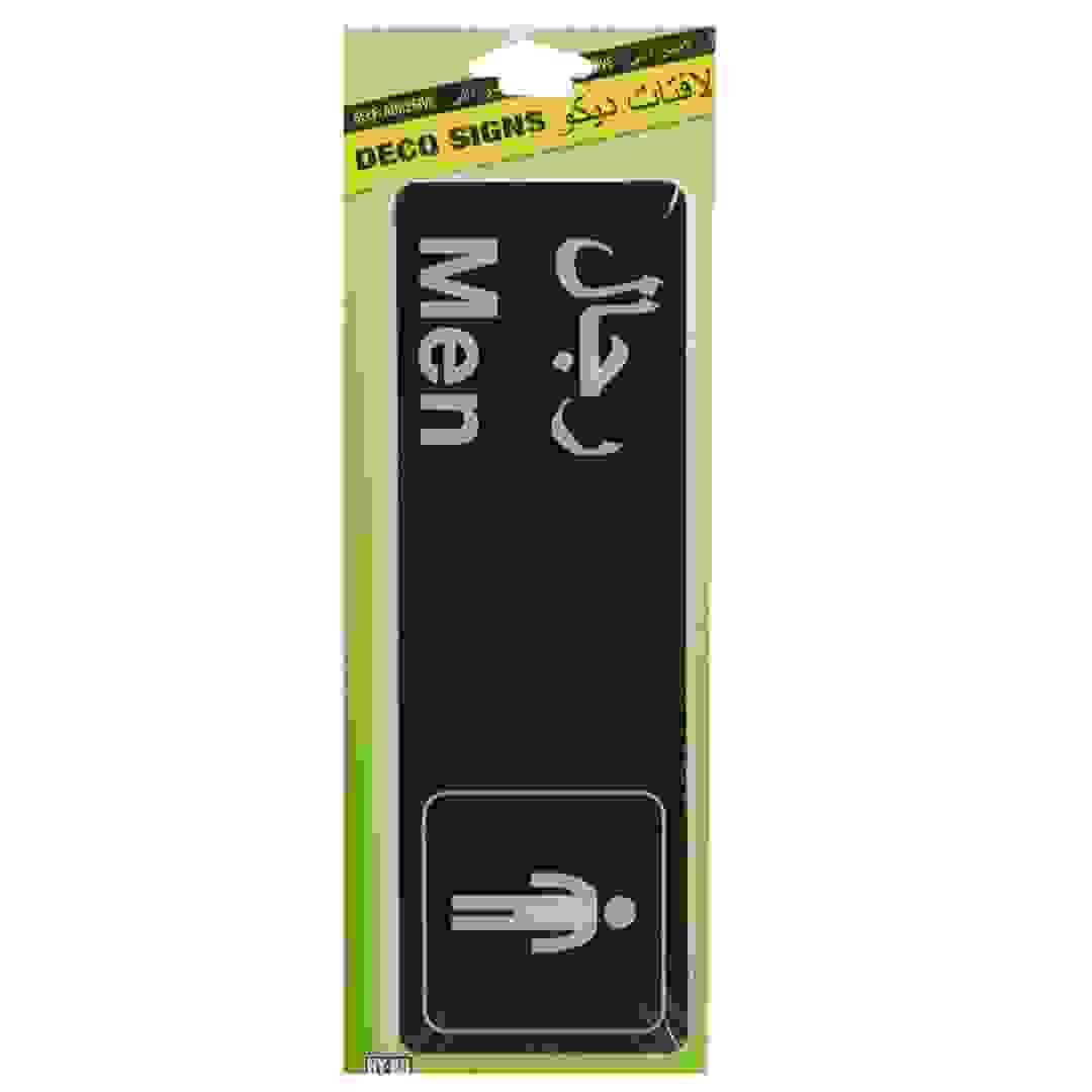 Hy-Ko Men Restroom Sign Board (Black/White)