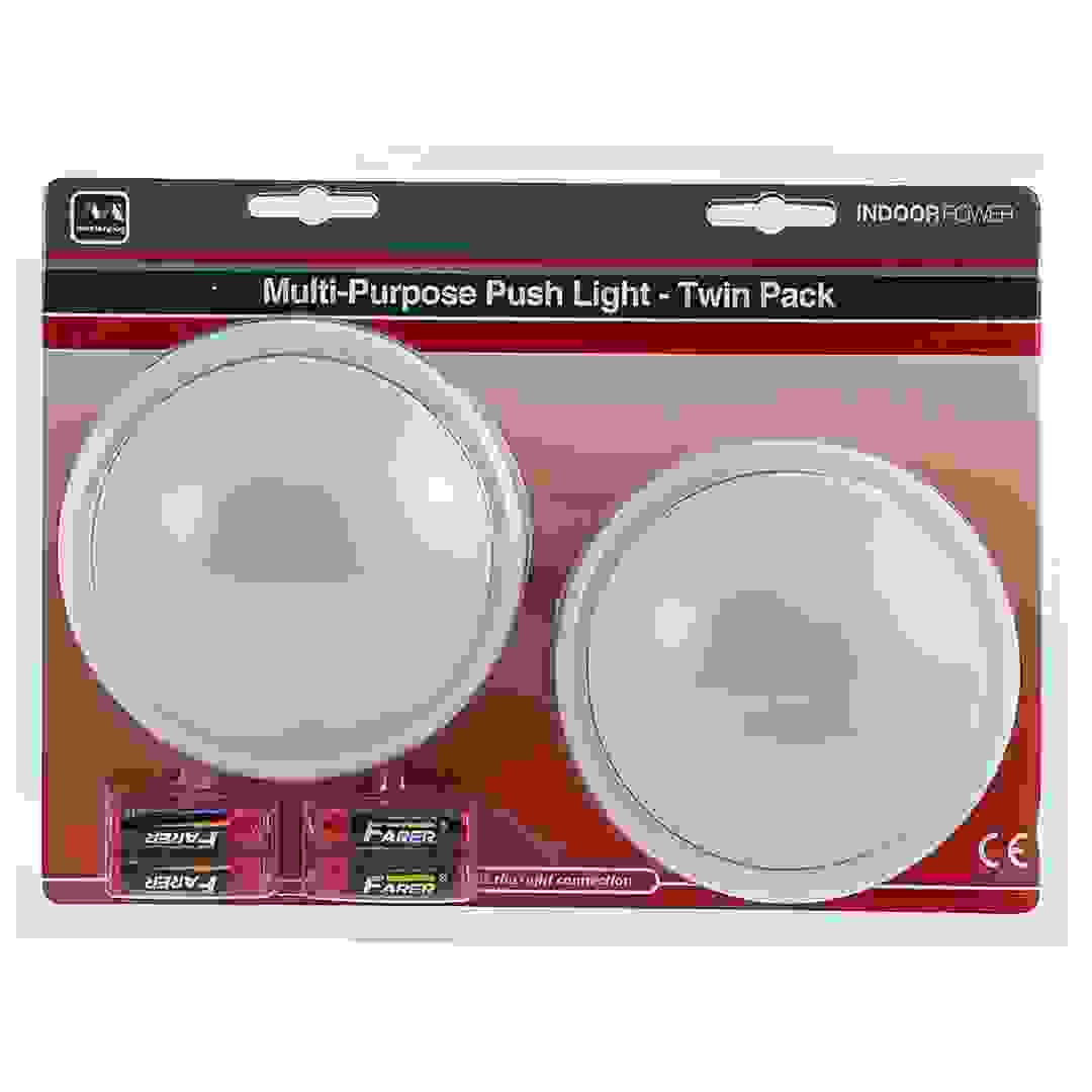Masterplug Multi-Purpose Push Light (Pack of 2)