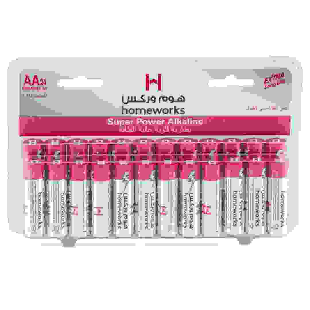 Homeworks AA Super Power Alkaline Batteries (Pack of 24, 1.5V)