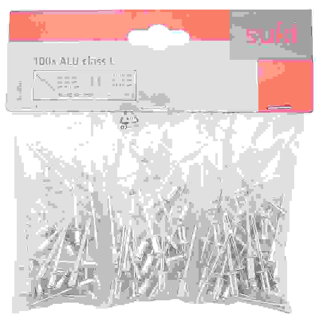 طقم مسامير برشام متنوعة (عبوة فضية من 100 قطعة)