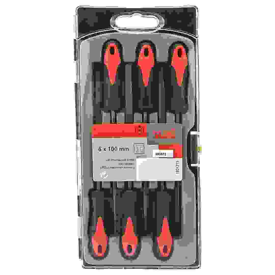 طقم مبارد إبرية بمقابض ثنائية الألوان (أحمر وأسود، حزمة من 6)