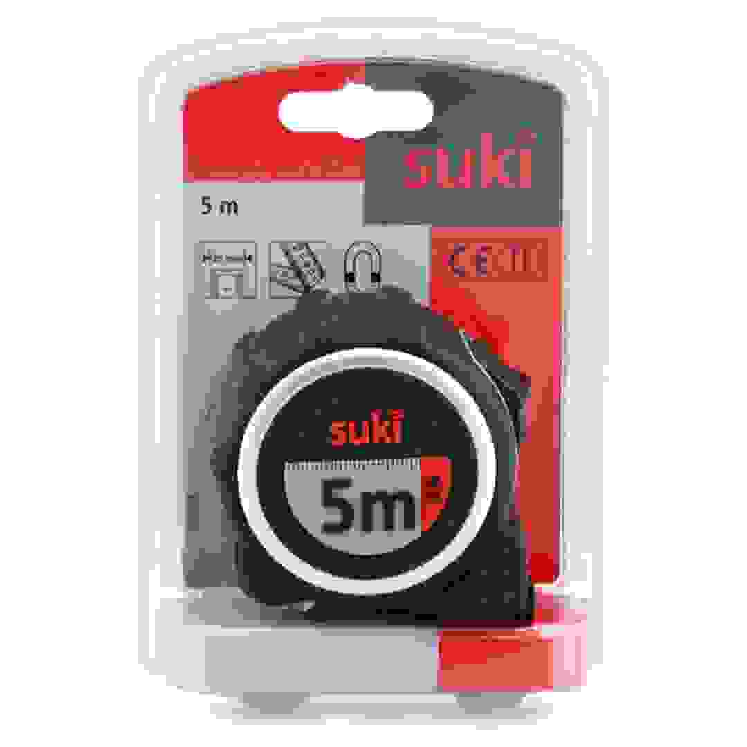 Suki 2-Position Measuring Tape With TRP Cover (5 m x 25 mm, Black)