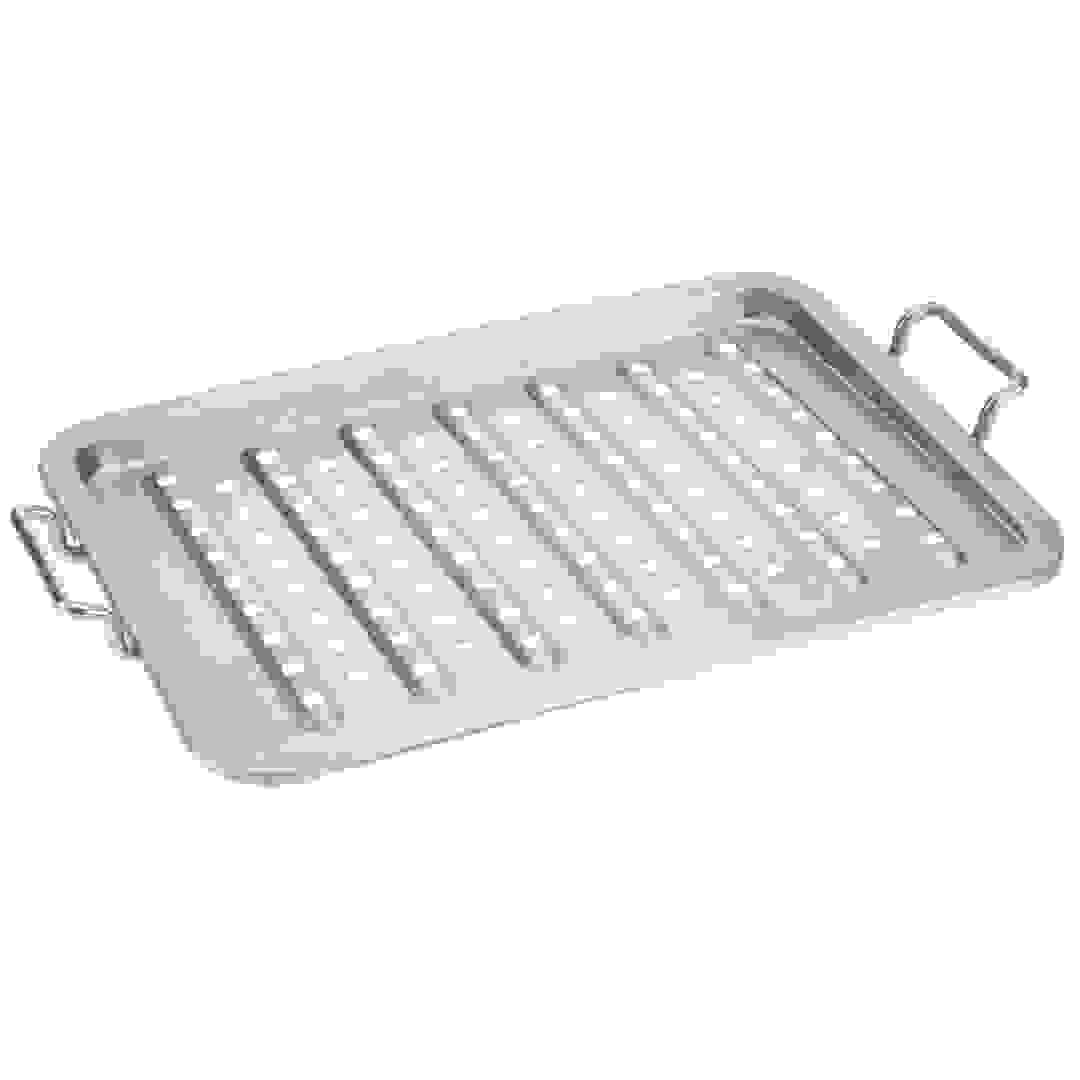 صينية لسطح الشواية (27 × 38 × 2 سم، فضي)