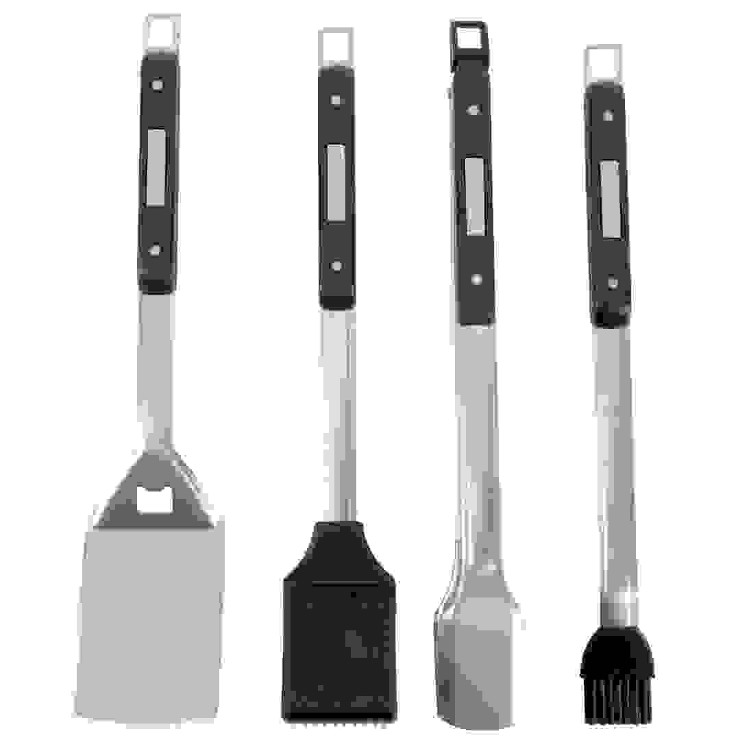 Broil King Imperial Grill Tool Set (48 x 28 x 7 cm, Set of 4, Black & Silver)