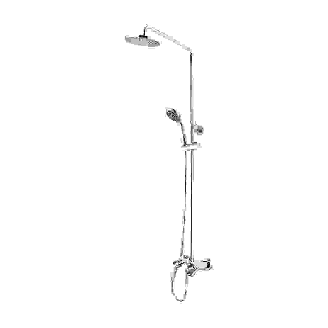 Bold Rosso Bath Mixer Tap with Shower Set (46 x 15 x 89 cm, Chrome)