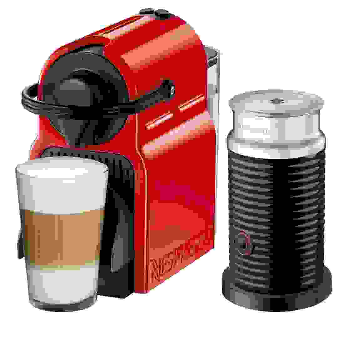 Nespresso Inissia Coffee Machine W/ Aeroccino 3 Milk Frother, C40BU-RE (700 ml)