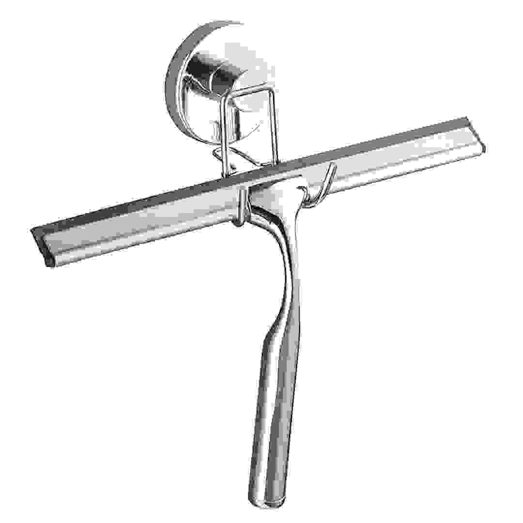 Wenko Vacuum-Loc Holder & Bathroom Squeegee (25 x 21.5 x 6 cm, Silver Chrome)