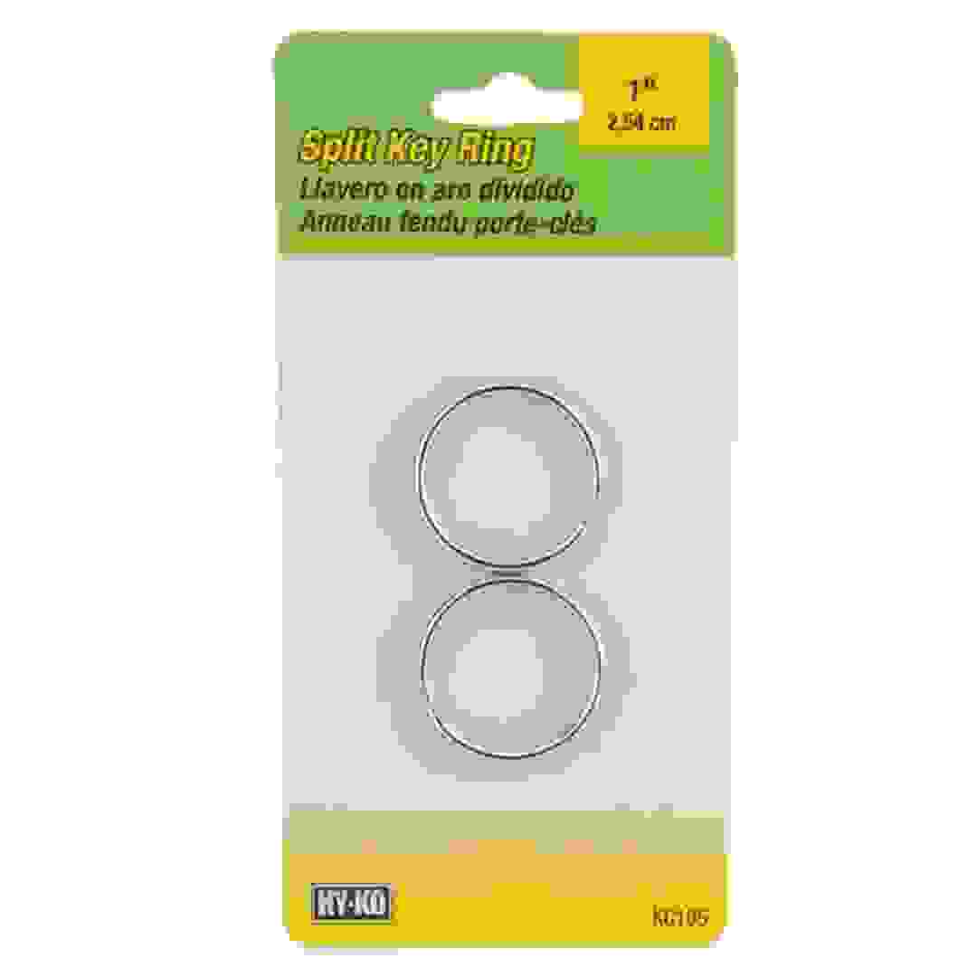 Hy-Ko Split Steel Key Ring (2.5 cm, Pack of 2, Silver)